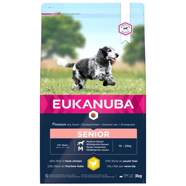 Eukanuba Senior m. kylling | Medium hund 3kg